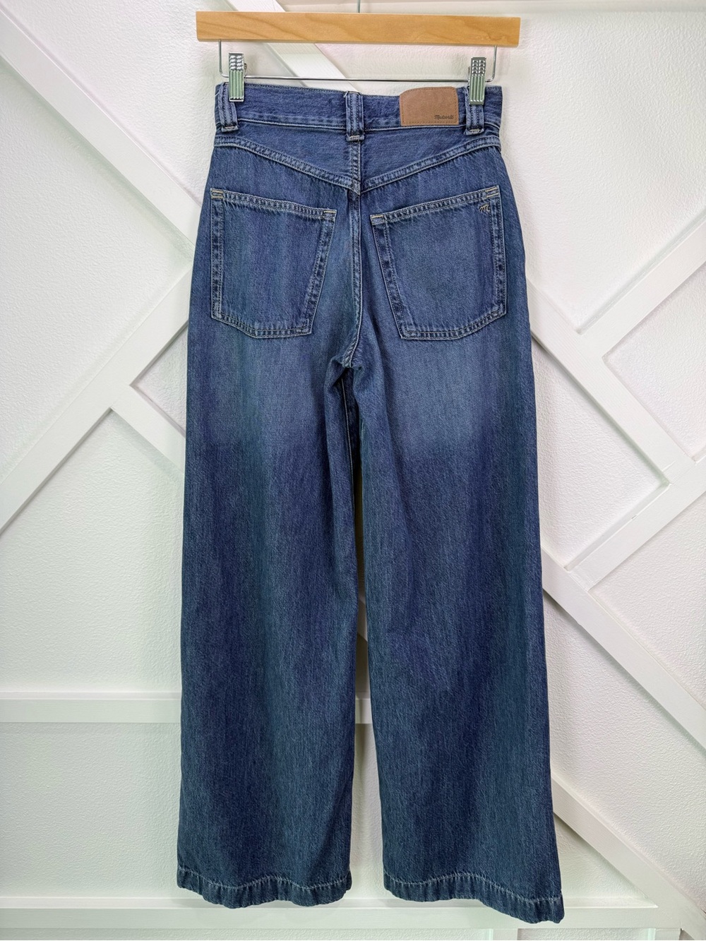 Madewell Airy Superwide Leg Utility Jeans Lindewood Wash Lyocell Blend Size 24 - Picture 6 of 13